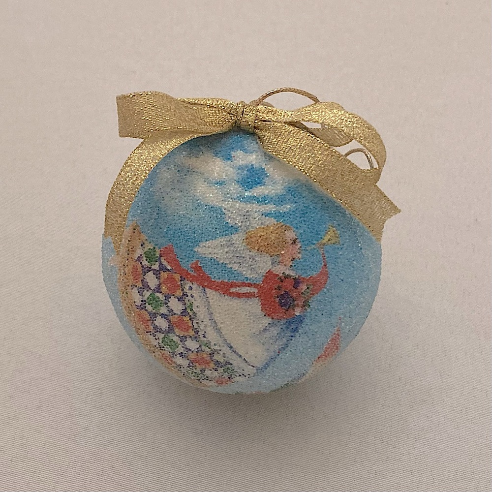 ⭐️ Vintage Shiny Beaded Christmas Angel Ball Ornament